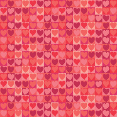 A hand-drawn heart pattern on a square pink pattern background. Valentine's Day. Heart pattern.