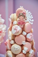 Delicious candy bar decoration. Food and sweets. Confectionery products. Children's birthday party. Event decor