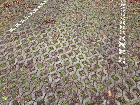 Parkplatz aus Rasengittersteinen