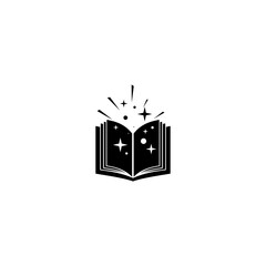 Magic spell book icon isolated on white background
