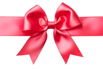 Fototapeta premium ribbon bow card note Valentines celebration greeting, isolated on white background