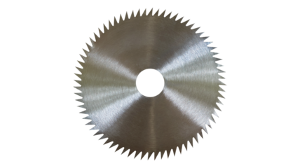 Circular saw blade for wood work isolated on transparent background