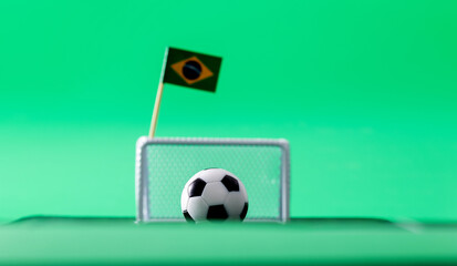 Soccer ball with Brazilian flag