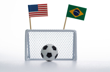 Football match between USA and Brazil