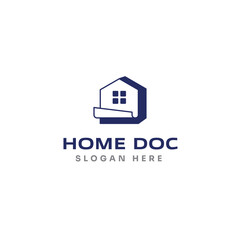 Home and paper logo design concept.