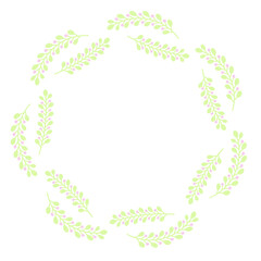 Easter circle frame, wreath with branches. Vector illustration.