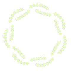 Easter circle frame, wreath with branches. Vector illustration.