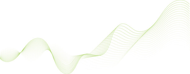 abstract vector illustration of green colored wave lines - vector background