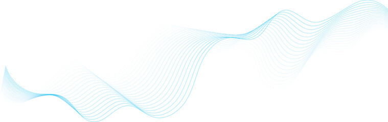 abstract vector illustration of blue colored wave lines - vector background