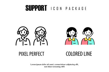 support outline icon in different style vector design pixel perfect