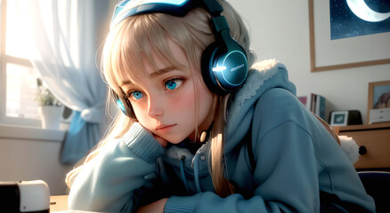 Sonic Serenity: Exploring the Harmonic Elegance of AI-Crafted Portraits Featuring Enchanting Gazes and Musical Reverie in Captivating Female Subjects