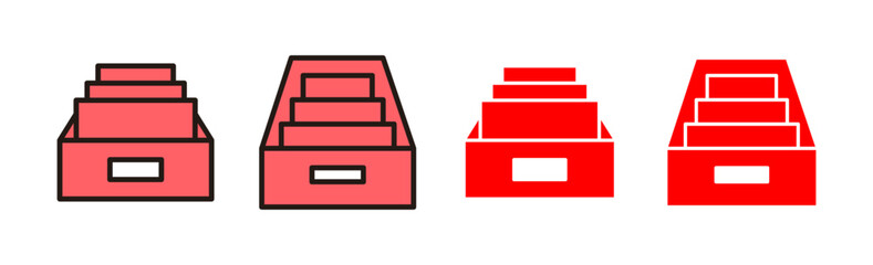 Archive folders icon set illustration. Document vector icon. Archive storage icon.