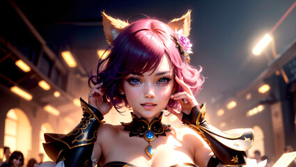 Cyber girls with beautiful Blue eyes