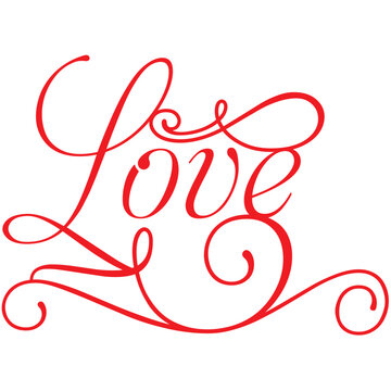 Love swirl text sign design laser cut red romantic future