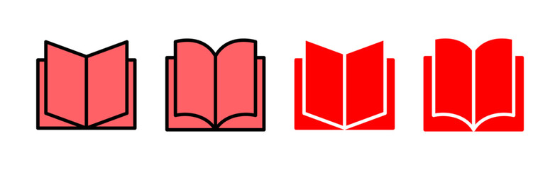 Book icon set illustration. open book sign and symbol. ebook icon