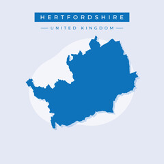 Vector illustration vector of Hertfordshire map United Kingdom