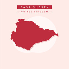 Vector illustration vector of East Sussex map United Kingdom