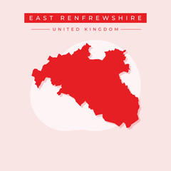 Vector illustration vector of East Renfrewshire map United Kingdom