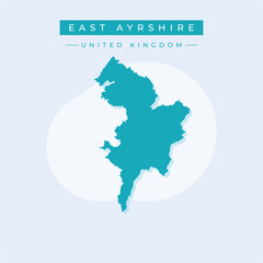 Vector illustration vector of East Ayrshire map United Kingdom