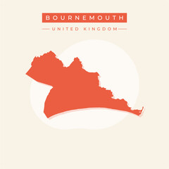 Obraz premium Vector illustration vector of Bournemouth map United Kingdom