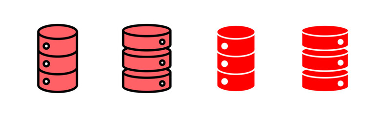 Database icon set illustration. database sign and symbol