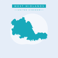 Vector illustration vector of West Midlands map United Kingdom