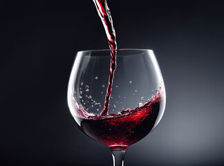 red wine pouring into glass