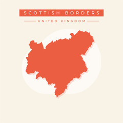 Vector illustration vector of Scottish Borders map United Kingdom