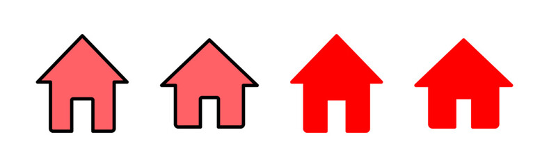 Home icon set illustration. House sign and symbol