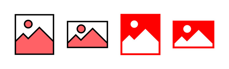 Picture icon set illustration. photo gallery sign and symbol. image icon