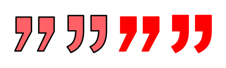 Quote icon set illustration. Quotation mark sign and symbol