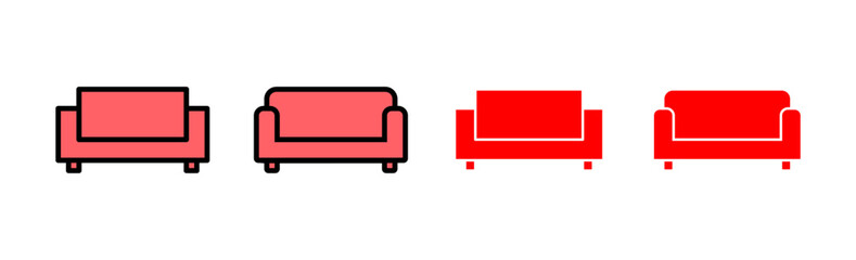 Sofa icon set illustration. sofa sign and symbol. furniture icon