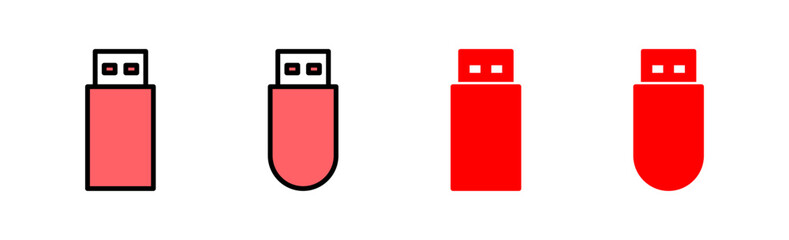 Usb icon set illustration. Flash disk sign and symbol. flash drive sign.