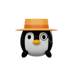 penguin in hat 3D Icon