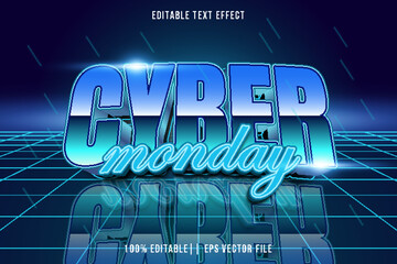 Cyber Monday Editable Text Effect 3D Modern Style