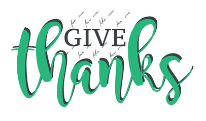 Give thanks text typography Creative special art design - Vector

