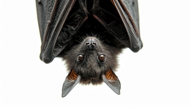 studio shot of fruit bat flying fox animal