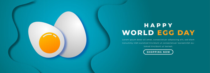 Fototapeta na wymiar World Egg Day Paper cut style Vector Design Illustration for Background, Poster, Banner, Advertising, Greeting Card
