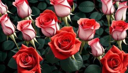 Obraz premium Fresh roses for Valentine's Day