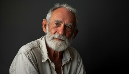 Smiling 55 years old writer, headshot portrait