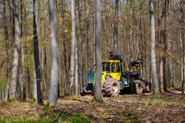 Tracteur en forêt