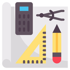 drawing tools flat vector icon