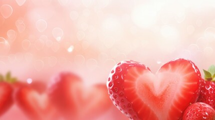 Fototapeta premium Heart Strawberry Valentine Background