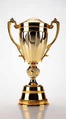 Fototapeta na wymiar Golden trophy isolated on a white background