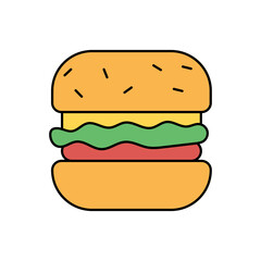 Flat Cute Food Element Icon Illustration