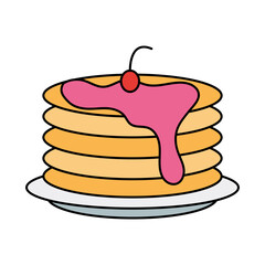Flat Cute Food Element Icon Illustration