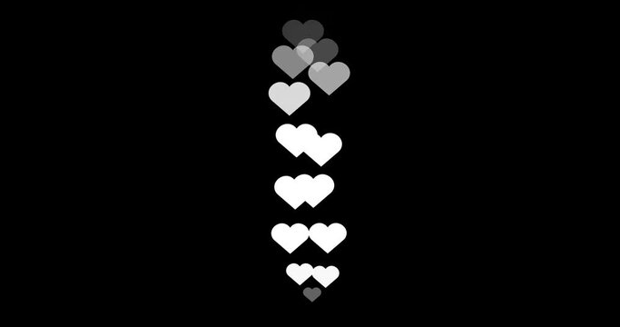 4K live reactions of white hearts icons in an alpha channel. Social media live reactions for Facebook,Instagram, and Twitter. Live-style animated icon for live-stream chat. Easy to use in any video. 