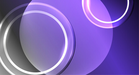 Neon glass circle copyspace for your text or product presentation geometric background. Vector illustration For Wallpaper, Banner, Background, Card, Book Illustration, landing page