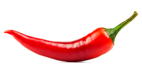 One chili pepper isolated on white background