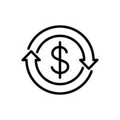business finance icon line vector illustration in trendy style